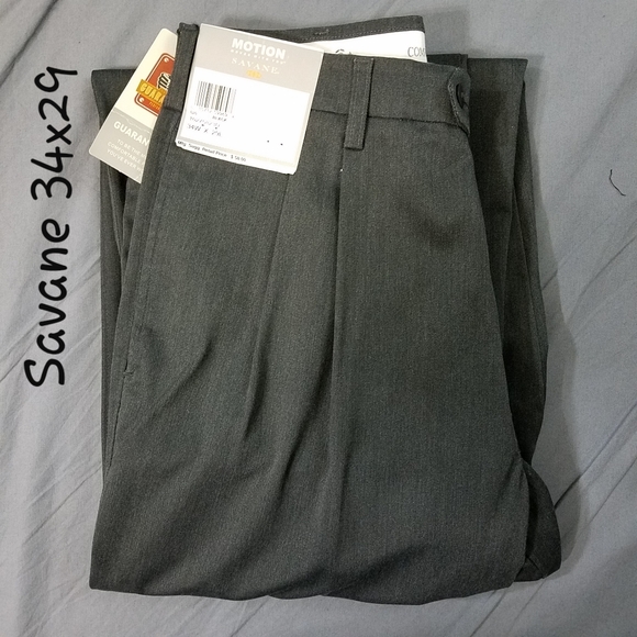 Black Pleated dress pants by Savane mens 34x29 new with tags - Picture 1 of 16
